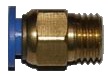 Dugaszolható egyenes fém csatlakozó M 16x1,5 külsõ menettel fém, kék